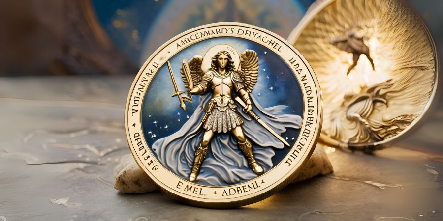 The Archangel Michael Watches Over Us Challenge Coin